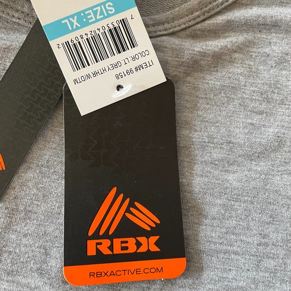 RBX Live Life Active Lt. Grey Hthr Long Sleeve NWT XL - Picture 4 of 8